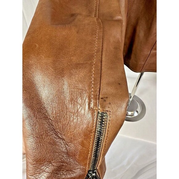 Factory Firenze Soft Italian Leather Women’s Jacket Sz M Zip Front,SleevesPocket - Picture 12 of 12